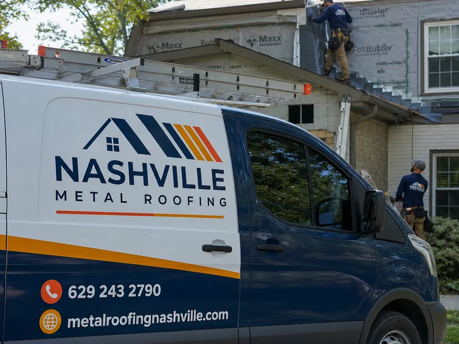 Roofing crew preparing underlayment and flashing
